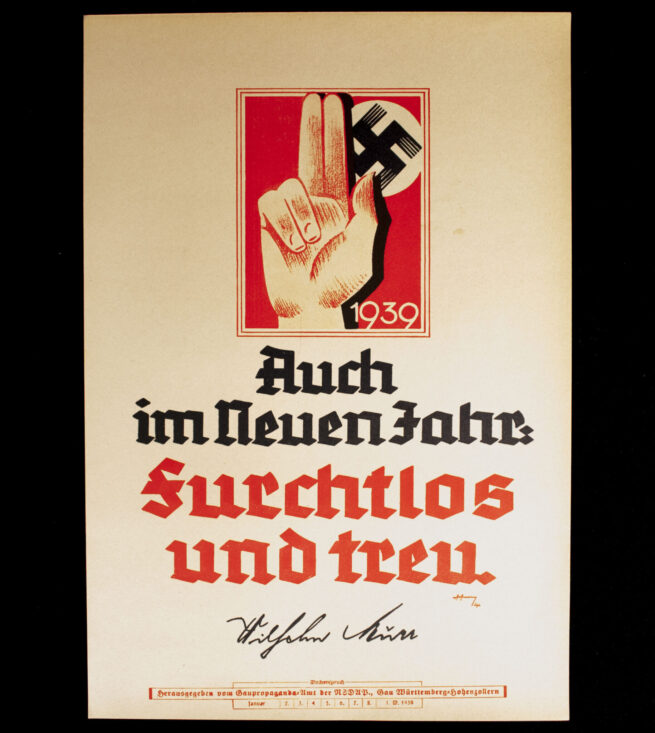 WWII German NSDAP Wochenspruch (propaganda miniposter) (1943)