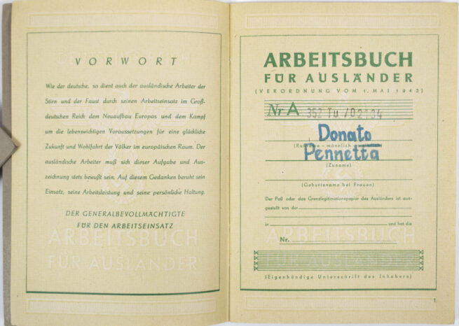 Arbeitsbuch für Ausländer (Italian) with passphoto