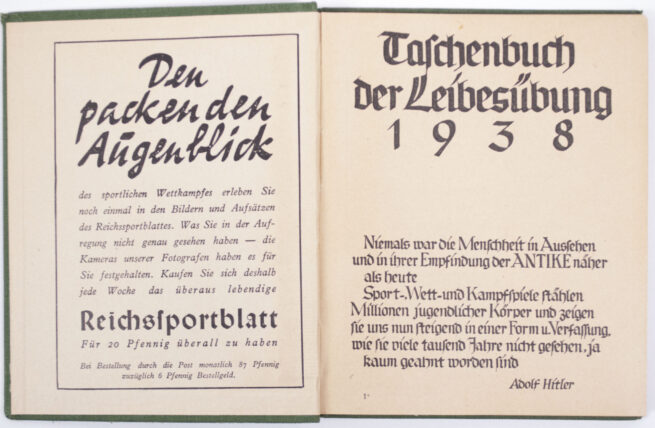 (NSRL) Taschenbuch der Leibesübung 1938