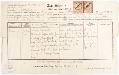 WWII German Ahnenpass (ancestry pass) + Taufschein