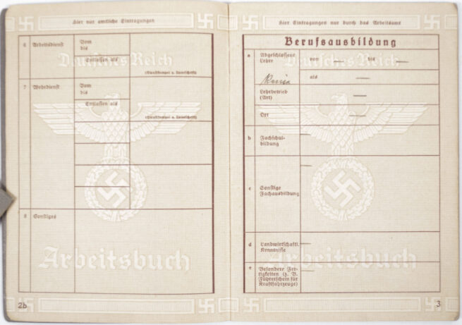 Arbeitsbuch second type Arbeitsamt Berlin (Tempelhof and Siemens!)