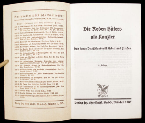 (Book) Die Reden Hitlers als Kanzler (1934)