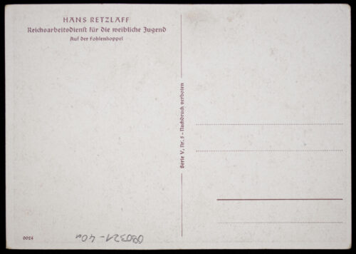(Postcard) Reichsarbeitsdienst Weibliche Jugend (Hans Retzlaff)