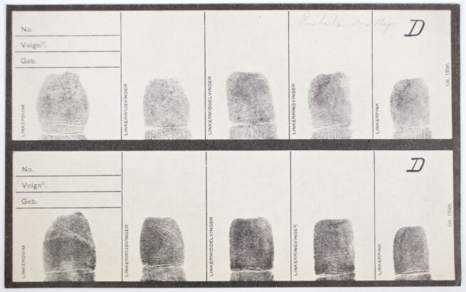 Nederlandsche Politie Handleiding tot het vervaardigen van vingerafdrukken en handpalmafdrukken (1940)