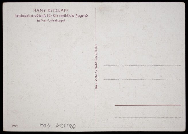 (Postcard) Reichsarbeitsdienst Weibliche Jugend (Hans Retzlaff)