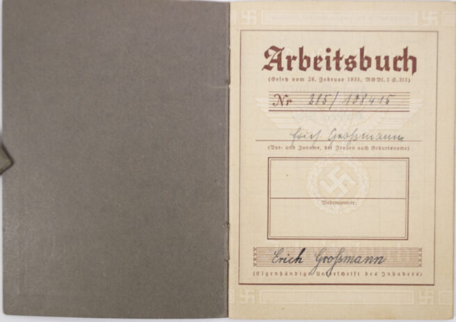 Arbeitsbuch second type Arbeitsamt Aschaffenburg - EXTREMELEY FULL filled in!