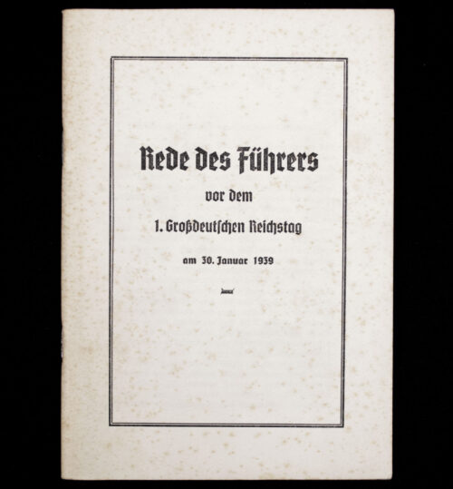 (Brochure) Rede des Führers vor dem 1. Grossdeutschen Reichstag (1939)