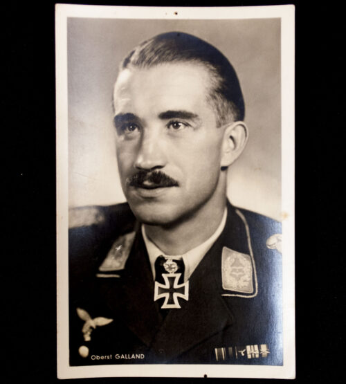(Postcard) Ritterkreuz mit Eichenlaub Träger Oberst Galland