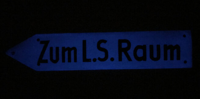 WWII Luftschutz Zum L.S. Raum sign (IT STILL GLOWS!)