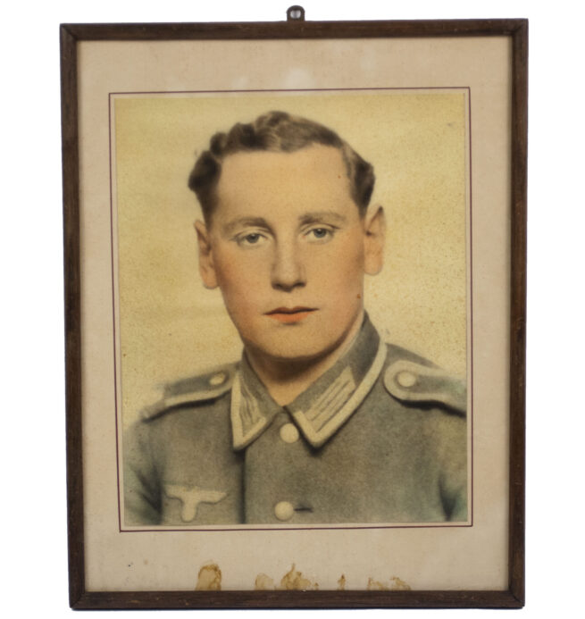 (Photo) Whermacht (Heer) Large framed color photo (size 41 x 32 cm).