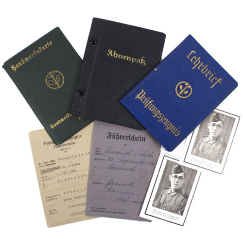 Papergroup with Fuhrerschein, Ahnenpass, Handwerkkarten, and more