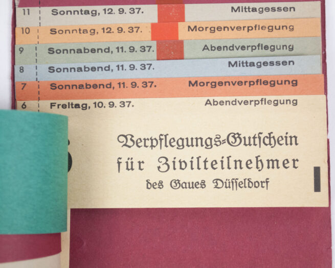 Reichsparteitag 1937 Ausweis Zivilteilnehmer Ticketbook with 17 tickets (rare!)