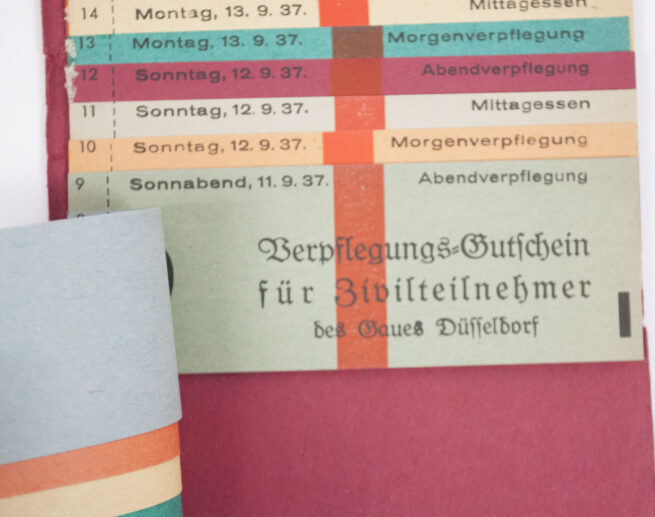 Reichsparteitag 1937 Ausweis Zivilteilnehmer Ticketbook with 17 tickets (rare!)