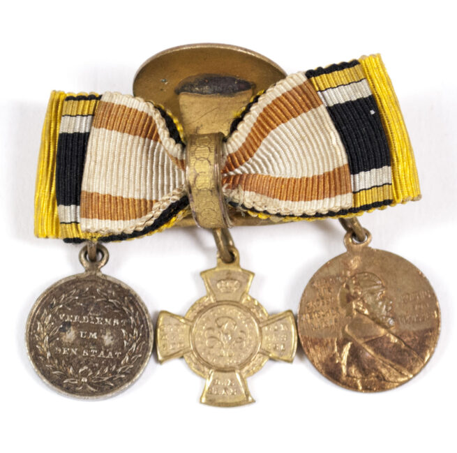 (WWI) Triple miniature buttonhole medalbar