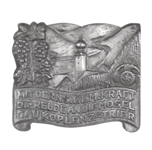 Kraft durch Freude (KDF) Mit der N.S. Gem. Kraft D. Freude and die Mosel Gau Koblenz Trier abzeichen