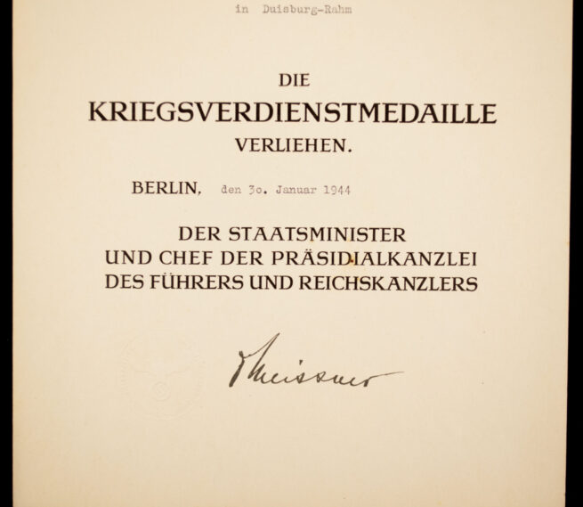 WWII German citationgroup with Kriegsverdienstmedaille + Treudienst Ehrenzeichen 25 Jahre