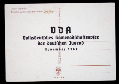 (Postcard) W. Willrich - Erfolgreicher Deutscher Jagdflieger