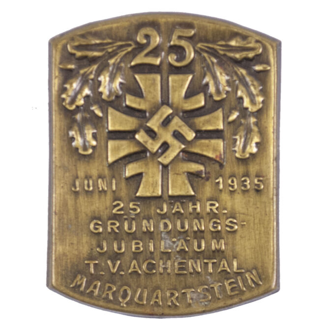 (Turnerbund) 25 Jahr. Gründungsjubiläum T.V. Achental Marquerstein Juni 1935 abzeichen