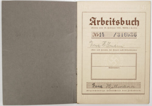 Arbeitsbuch second type (Arbeitsamt Breslau)
