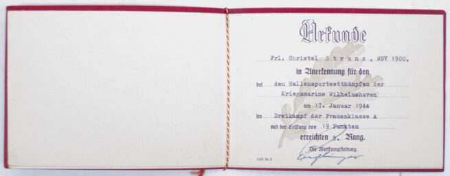 NSDAP Hitlerjugend (HJ) NSRL - citation booklet (19431944)