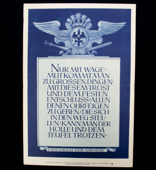 WWII German NSDAP Wochenspruch (Friedrich der Grosse) (1941)
