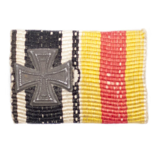 WWI German double ribbonbar With Ek2 + Baden Verdienstmedaille