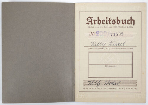 Arbeitsbuch second type (Arbeitsamt Darmstadt)