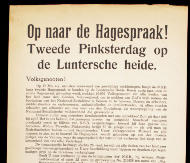 (NSB) Hagespraak document Op naar de Hagespraak (1937)