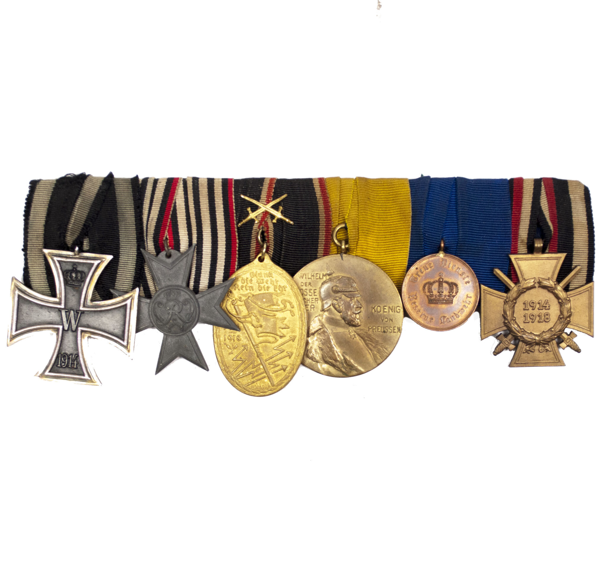 WWI German medalbar with EK2, Kriegshilfskreuz