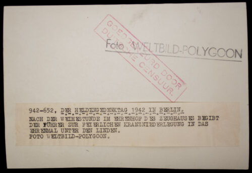 (Pressphoto) Der Heldengedenktag 1942 in Berlin (with large EK1!)