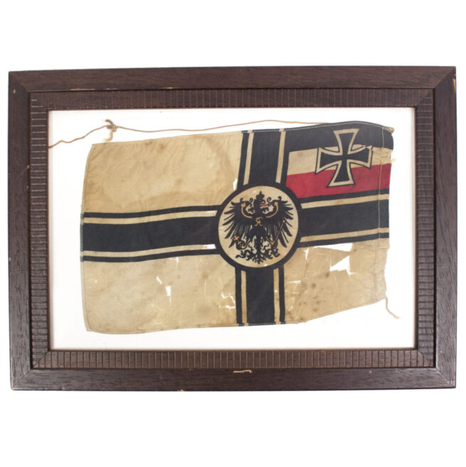 WWI small German table flag (framed)