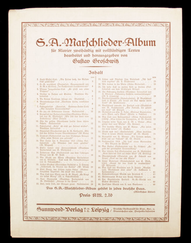Die Fahne Hoch von Horst Wessel - sheet music
