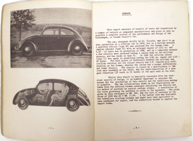 (Book) Investigtion into the design and performance of the Volkswagen or German people's car (UNIQUE!!!)