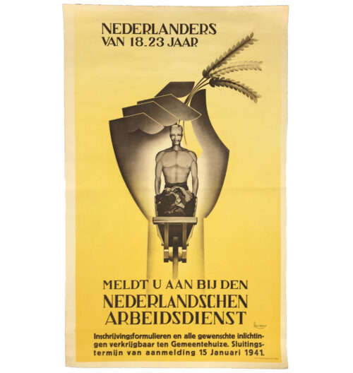 (Poster) Nederlanders vanaf 18.23 jaar Meldt u aan bij den Nederlandschen Arbeidsdienst