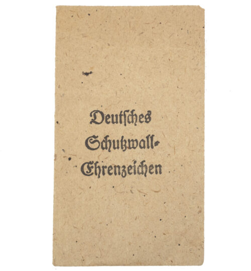 Deutsches Schutzwall Ehrenzeichen Westwal medal Tüte Bag (Maker Carl Poellath)