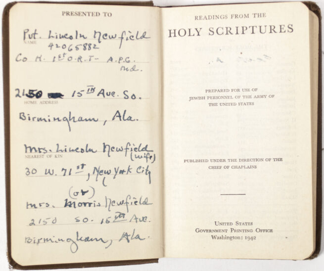 WWII USA - Jewish Holy Scriptures