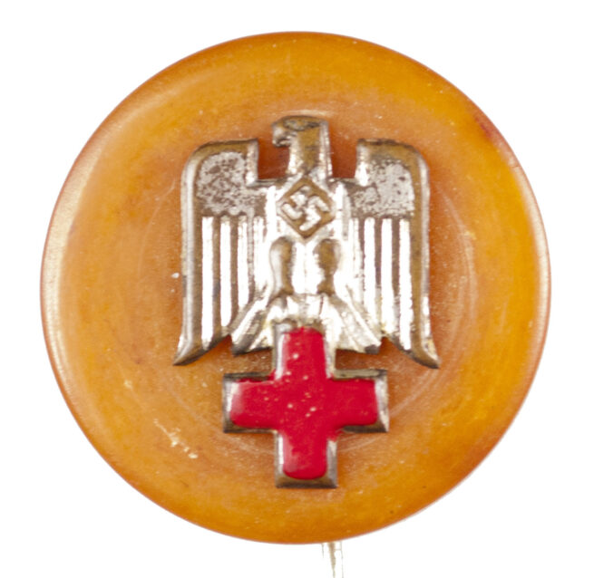 WWII Deutsches Rotes Kreuz (DRK) Bernstein Nadel issued by the Winterhilfswerk (WHW)