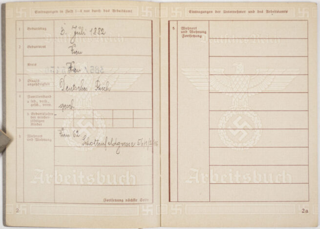 Arbeitsbuch second type from Arbeitsamt Wien + Zusatzanmerkung