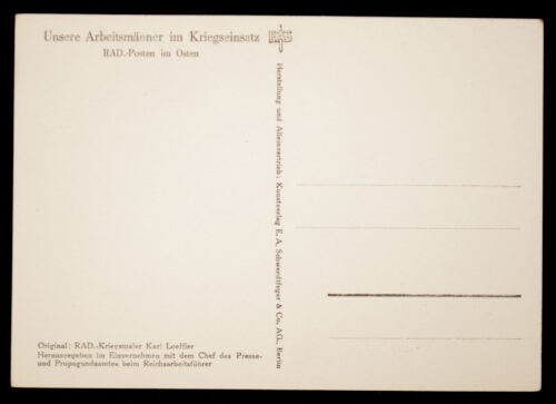 (Postcard) Reichsarbeitsdienst (RAD) RAD Posten im Osten