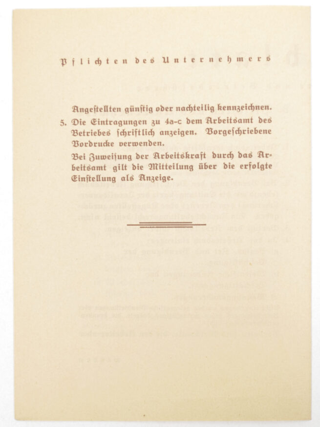 Arbeitsbuch first type from Arbeitsamt Freital 1935