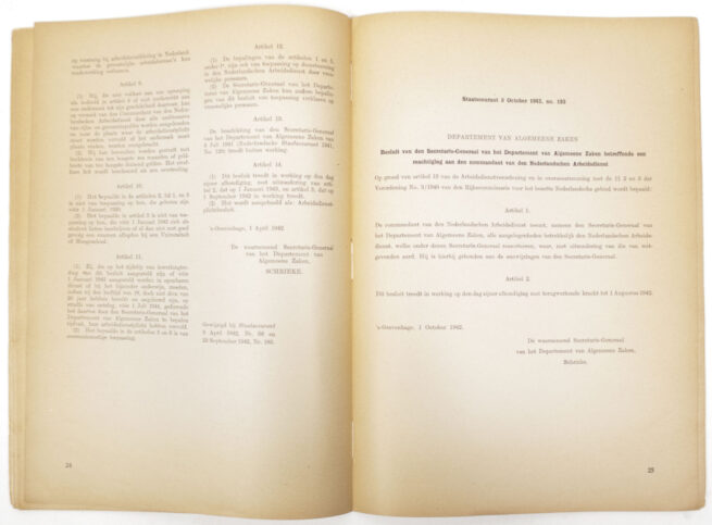 Nederlandsche Arbeidsdienst (NAD) Ontwerp-Voorschrift Registratie (1944)