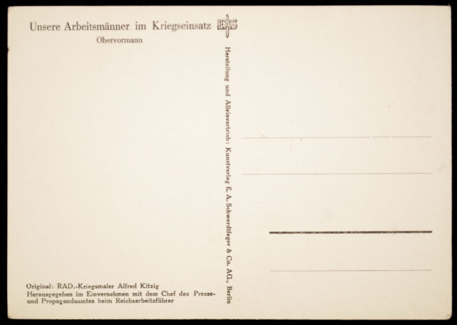 (Postcard) Reichsarbeitsdienst (RAD) Obervormann
