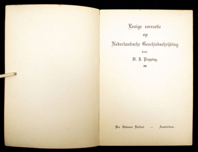(Brochure NSB) Der Vaderen Erfdeel – Eenige correctie op Nederlansche Geschiedschrijving (1938)