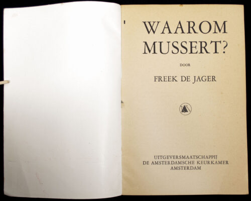 (NSB) Freek de Jager - Waarom Mussert (1941)