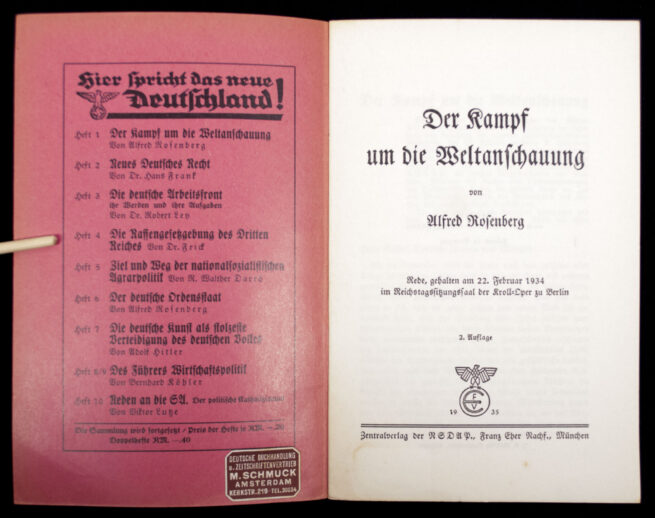 (Brochure) Alfred Rosenberg - Der Kampf um die Weltanschauung (1935)