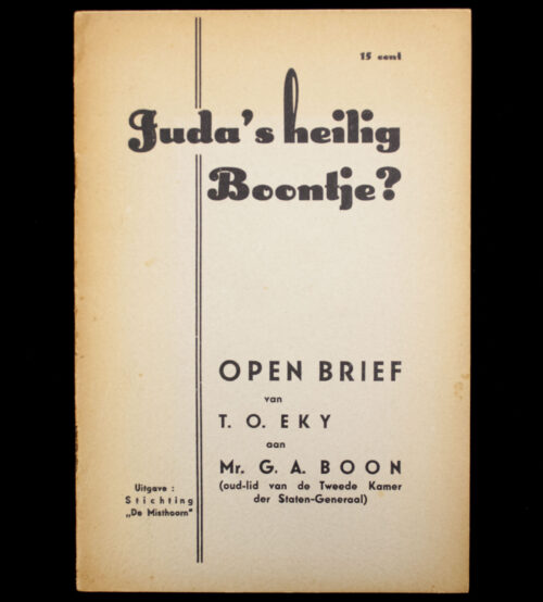 (NSB) Juda's heilig boontje Open brief van T.O. Eky aan Mr. G.A. Boon (oud-lid van de Tweede Kamer der Staten-Generaal) (1939)