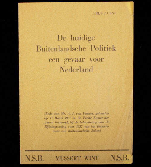 (NSB) De huidige buitenlandsche politiek een gevaar voor Nederland (1937)