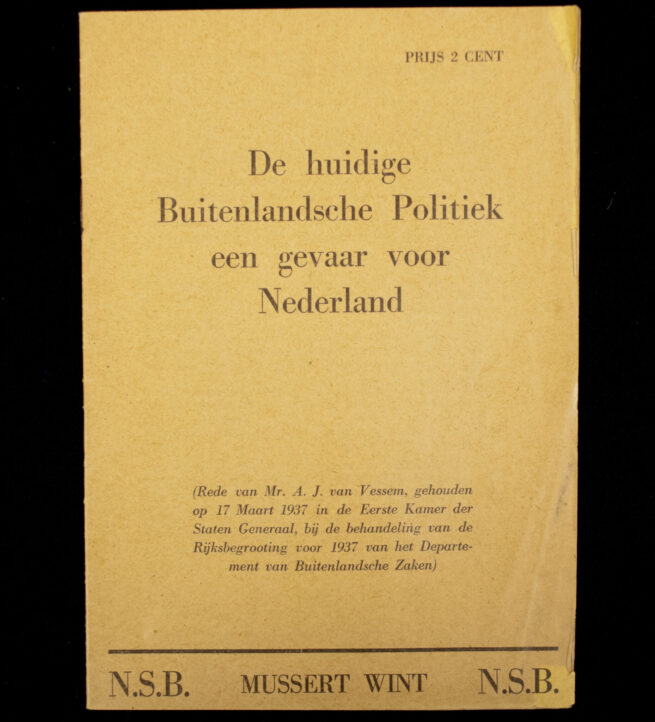 (NSB) De huidige buitenlandsche politiek een gevaar voor Nederland (1937)