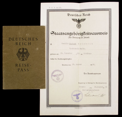 Reisepass + Staatsangehörigkeitsausweis (1938)