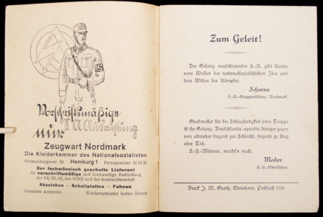 (Brochure) Liederbuch Hamburgischer SA (1933)